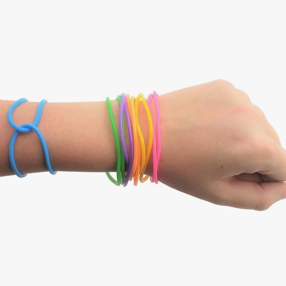 Pack Of Beautiful Rainbow Jelly Bracelets - Picture 2 of 3